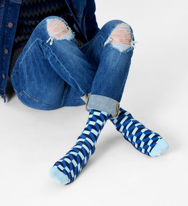 Happy Socks Filled Optic Socken Unisex Navy | Schweiz 68507BJHV