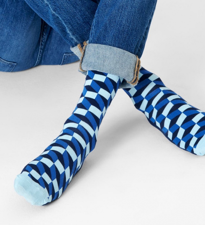 Happy Socks Filled Optic Socken Unisex Navy | Schweiz 68507BJHV