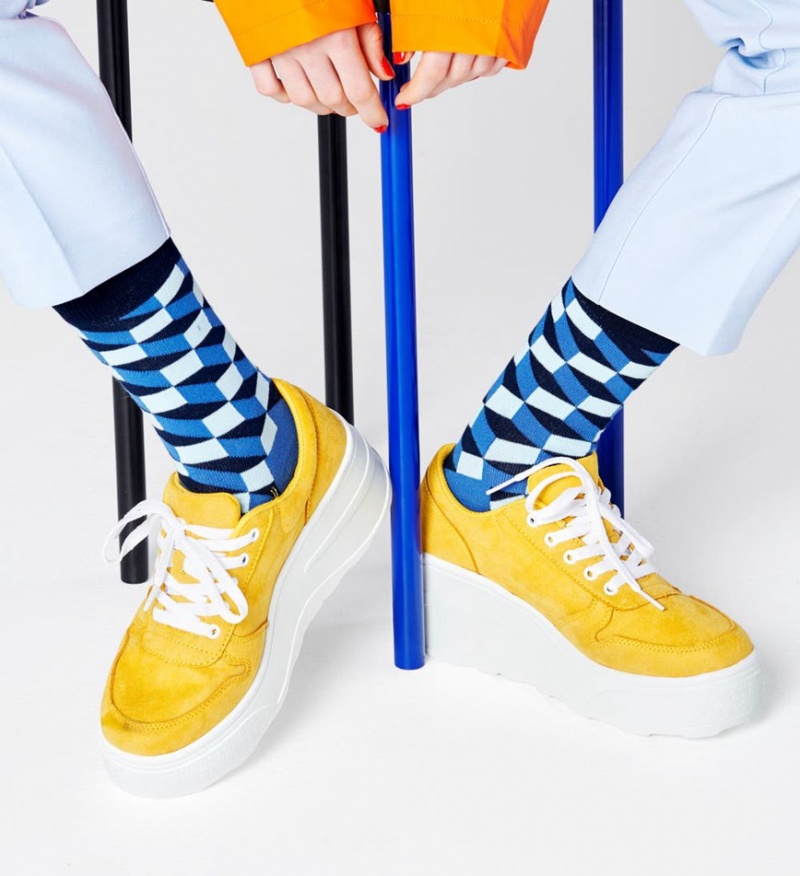 Happy Socks Filled Optic Socken Unisex Navy | Schweiz 68507BJHV