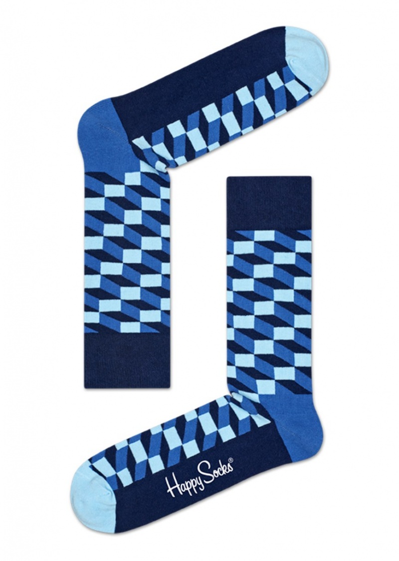 Happy Socks Filled Optic Socken Unisex Navy | Schweiz 68507BJHV