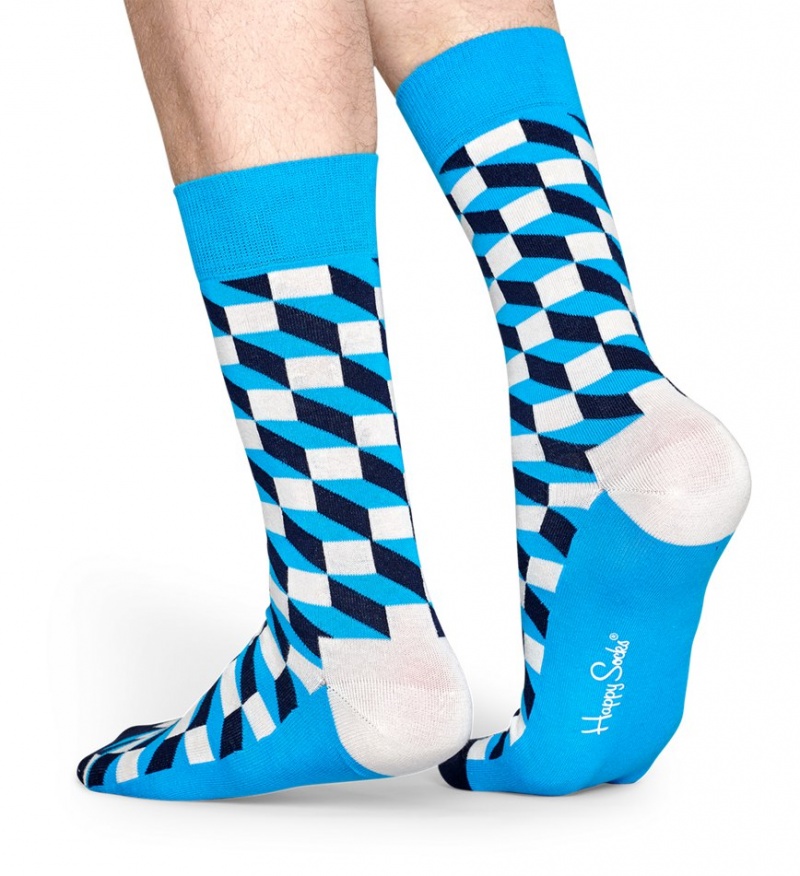 Happy Socks Filled Optic Socken Unisex Navy | Schweiz 24583SJDR