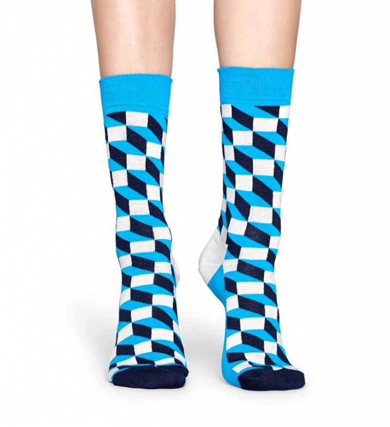 Happy Socks Filled Optic Socken Unisex Navy | Schweiz 24583SJDR