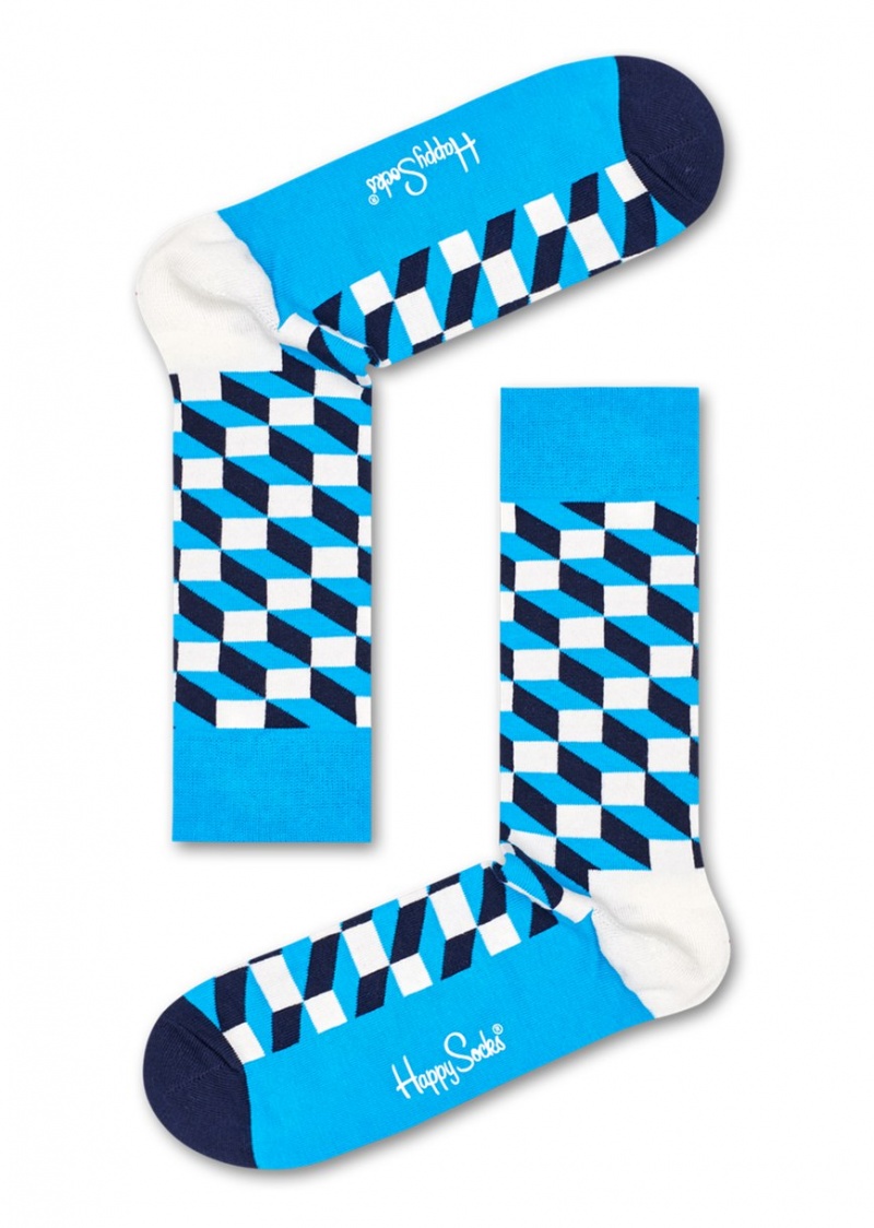 Happy Socks Filled Optic Socken Unisex Navy | Schweiz 24583SJDR