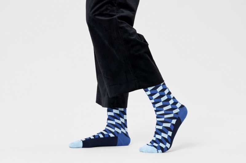 Happy Socks Filled Optic Socken Unisex Navy | Schweiz 21390EAJI