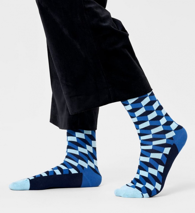 Happy Socks Filled Optic Socken Unisex Navy | Schweiz 21390EAJI