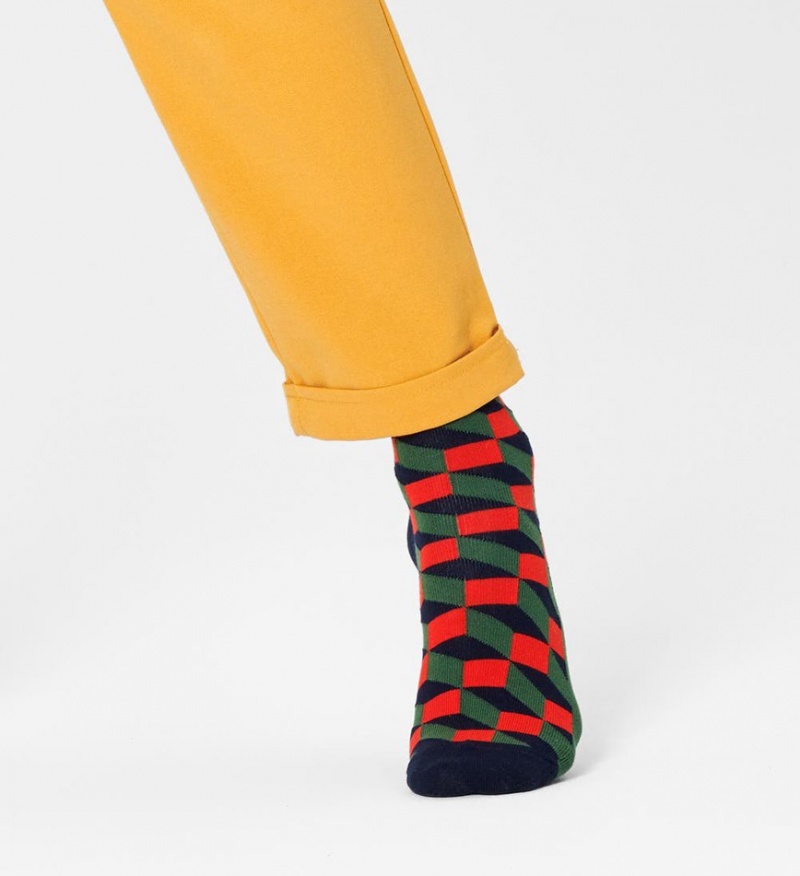 Happy Socks Filled Optic Socken Unisex Rot | Schweiz 17504ZWBY