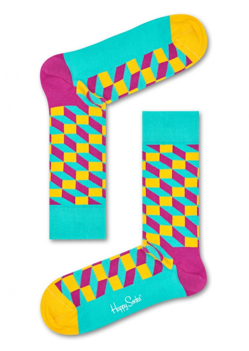 Happy Socks Filled Optic Socken Unisex Türkis | Schweiz 27501QCBL