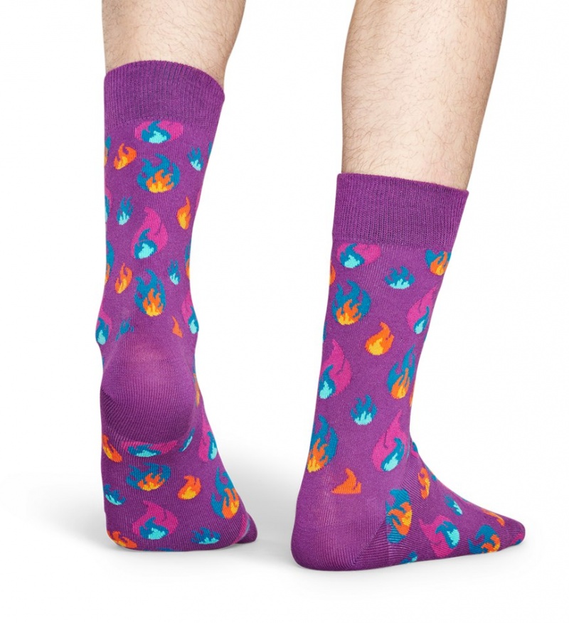 Happy Socks Flames Socken Unisex Dunkellila | Schweiz 76301JRNX