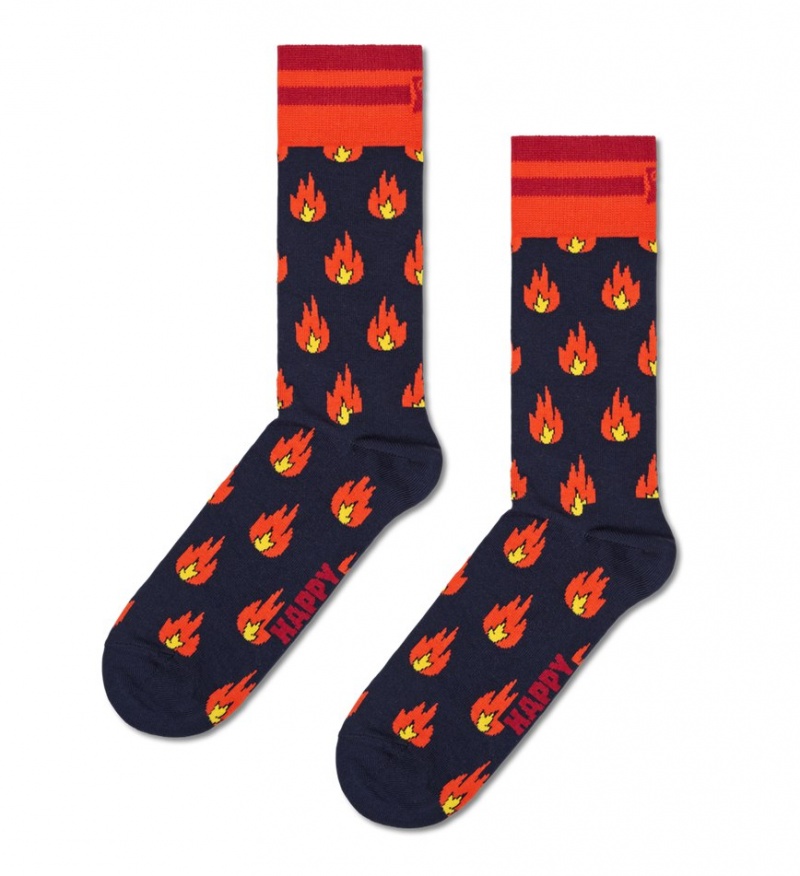 Happy Socks Flames Socken Unisex Navy | Schweiz 36048UWXD