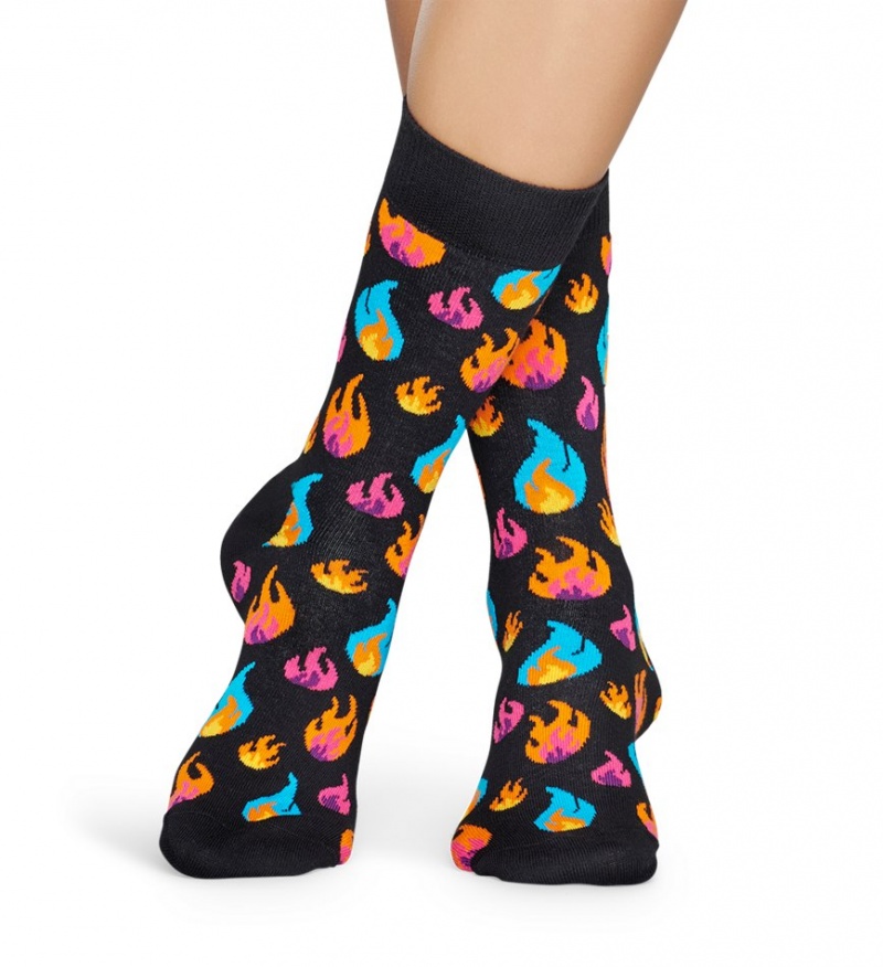 Happy Socks Flames Socken Unisex Schwarz | Schweiz 29586FPOM