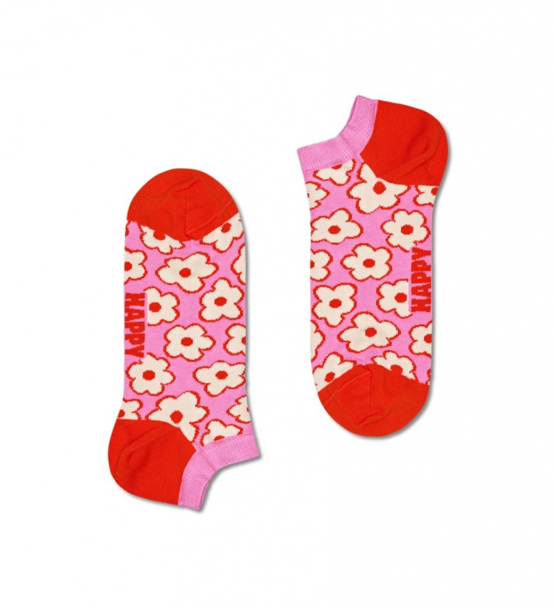 Happy Socks Flower Low Socken Unisex Rosa Blumen | Schweiz 49036ANDW