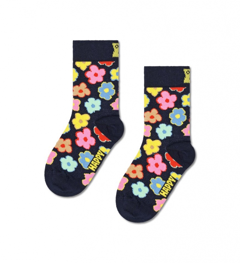 Happy Socks Flower Socken Kinder Navy | Schweiz 38246PVXD