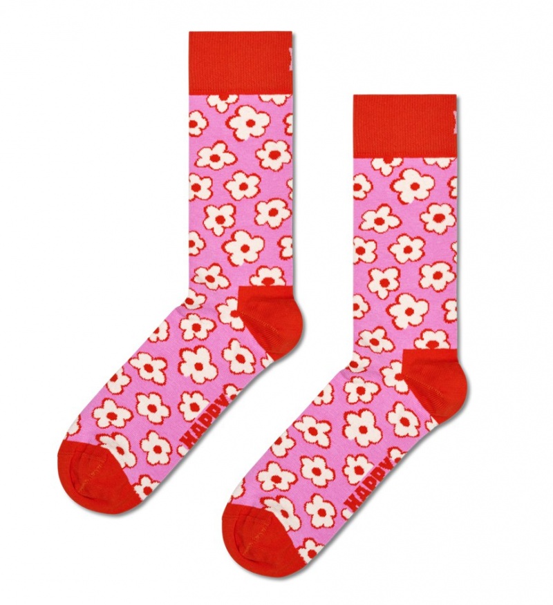 Happy Socks Flower Socken Unisex Rosa | Schweiz 31059TJQZ