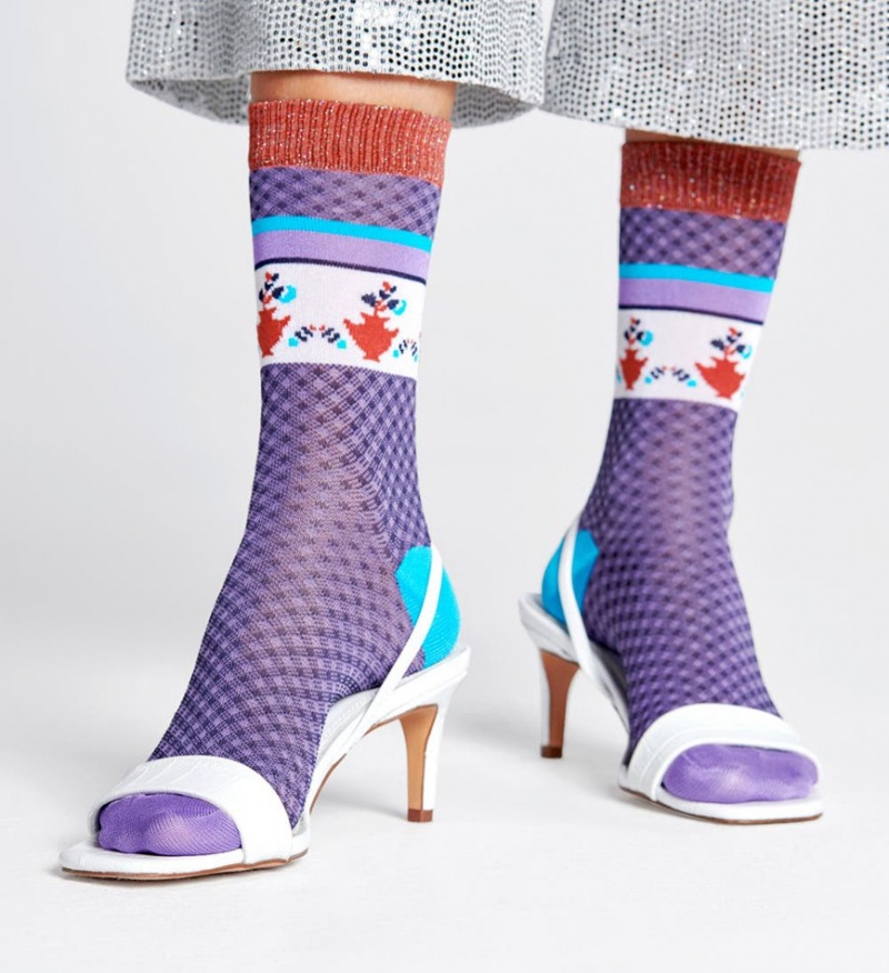 Happy Socks Frida Crew Socken Unisex Lila | Schweiz 87129ETKY