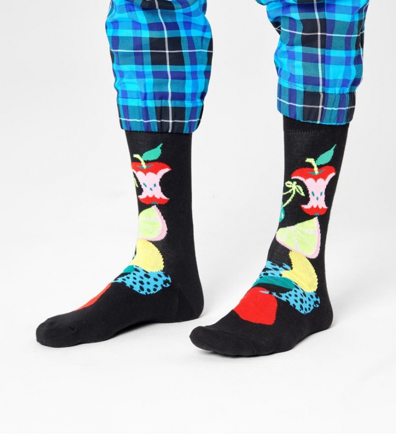 Happy Socks Fruit Stack Socken Unisex Schwarz | Schweiz 78402GRHY