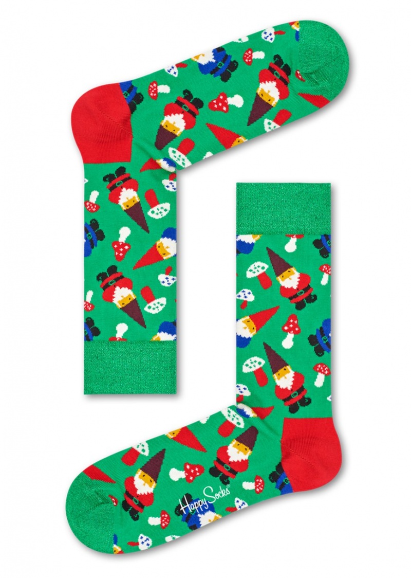 Happy Socks Garden Gnome Socken Unisex Grün | Schweiz 16479BIEY