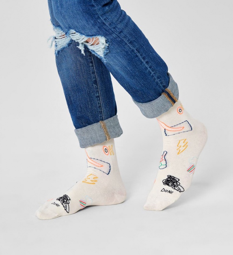 Happy Socks Good Times Socken Unisex Weiß | Schweiz 05894CJKB