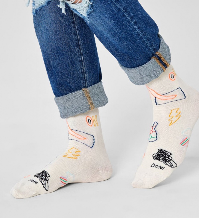 Happy Socks Good Times Socken Unisex Weiß | Schweiz 05894CJKB