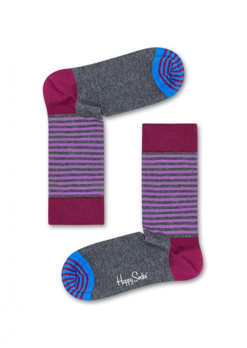 Happy Socks Half Stripe Socken Damen Dunkelgrau | Schweiz 65984EMHS