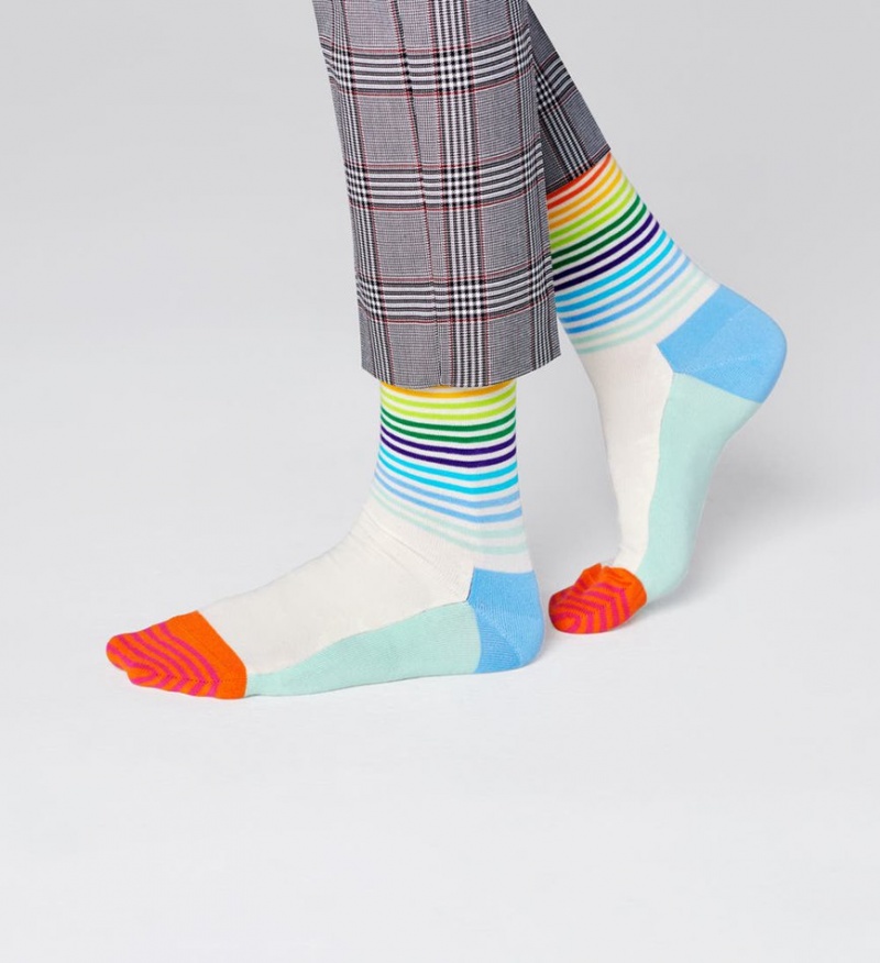 Happy Socks Half Stripe Socken Unisex Beige | Schweiz 20745MDXK