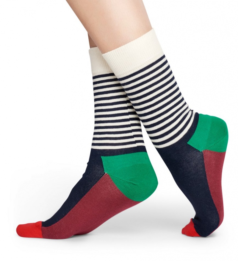 Happy Socks Half Stripe Socken Unisex Beige | Schweiz 21798BCZU