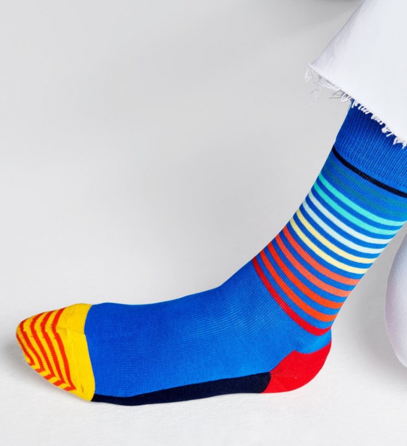 Happy Socks Half Stripe Socken Unisex Blau | Schweiz 85137SWLI