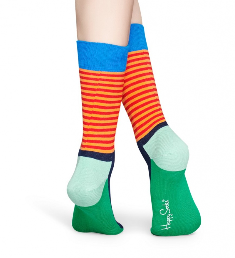 Happy Socks Half Stripe Socken Unisex Dunkellila | Schweiz 31567BCVO