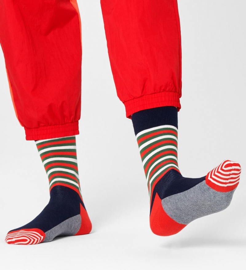 Happy Socks Half Stripe Socken Unisex Navy | Schweiz 45289AKWZ