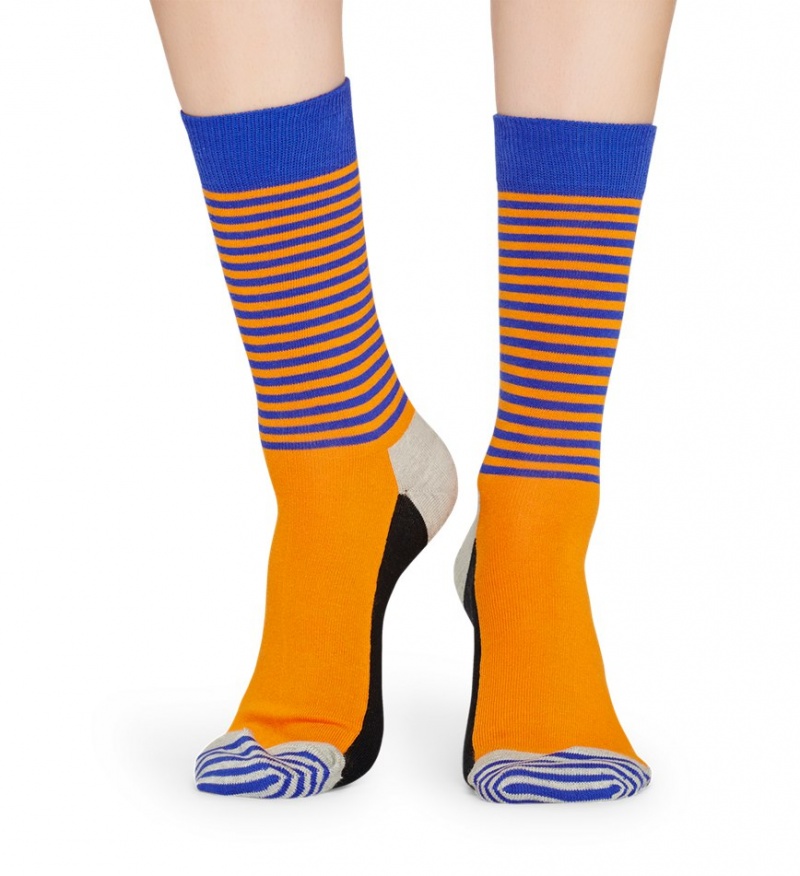 Happy Socks Half Stripe Socken Unisex Orange | Schweiz 12539VBCL