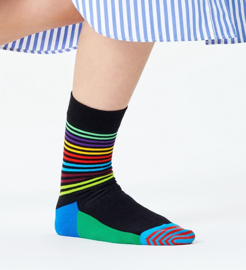 Happy Socks Half Stripe Socken Unisex Schwarz | Schweiz 68193EGXY