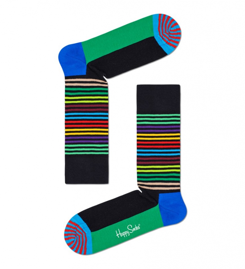 Happy Socks Half Stripe Socken Unisex Schwarz | Schweiz 68193EGXY