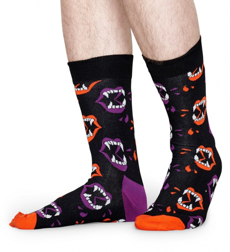 Happy Socks Halloween Fang Socken Unisex Schwarz | Schweiz 09742MYIU