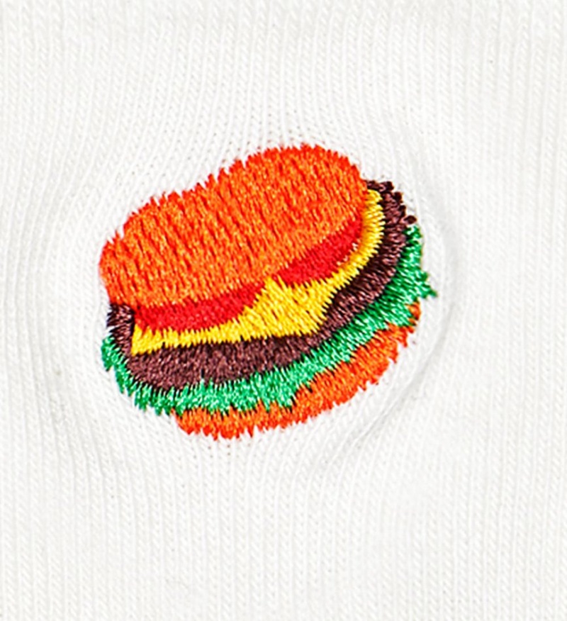 Happy Socks Hamburger Embroidery Socken Kinder Weiß | Schweiz 68457KNUS