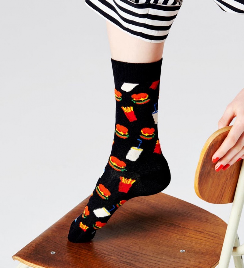 Happy Socks Hamburger Socken Unisex Schwarz | Schweiz 23167YQTH