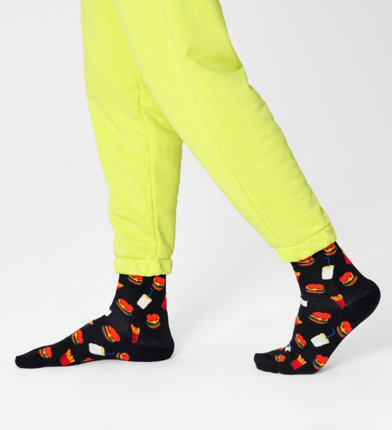 Happy Socks Hamburger Socken Unisex Schwarz | Schweiz 94683QEKW