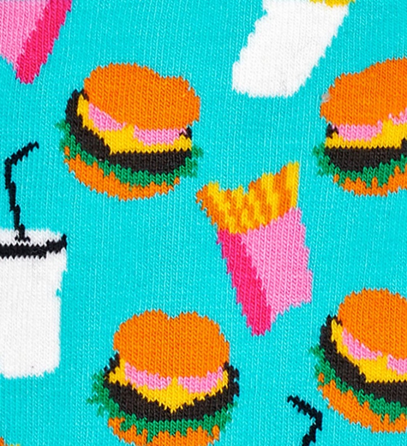 Happy Socks Hamburger Socken Unisex Türkis | Schweiz 94813TVJM