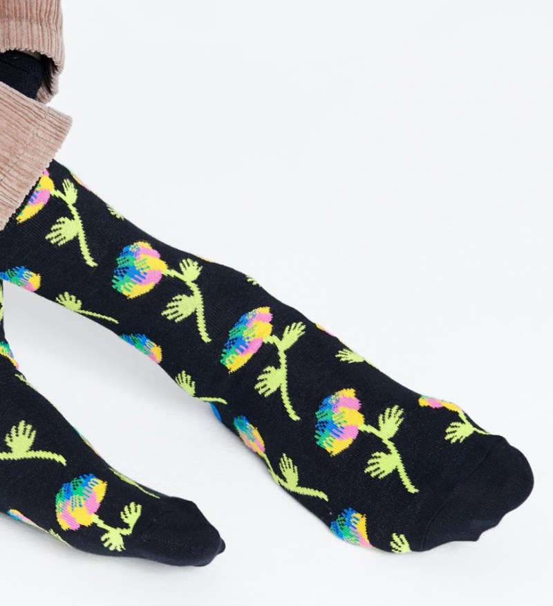 Happy Socks Hand Flower Socken Unisex Schwarz | Schweiz 28136NWFG