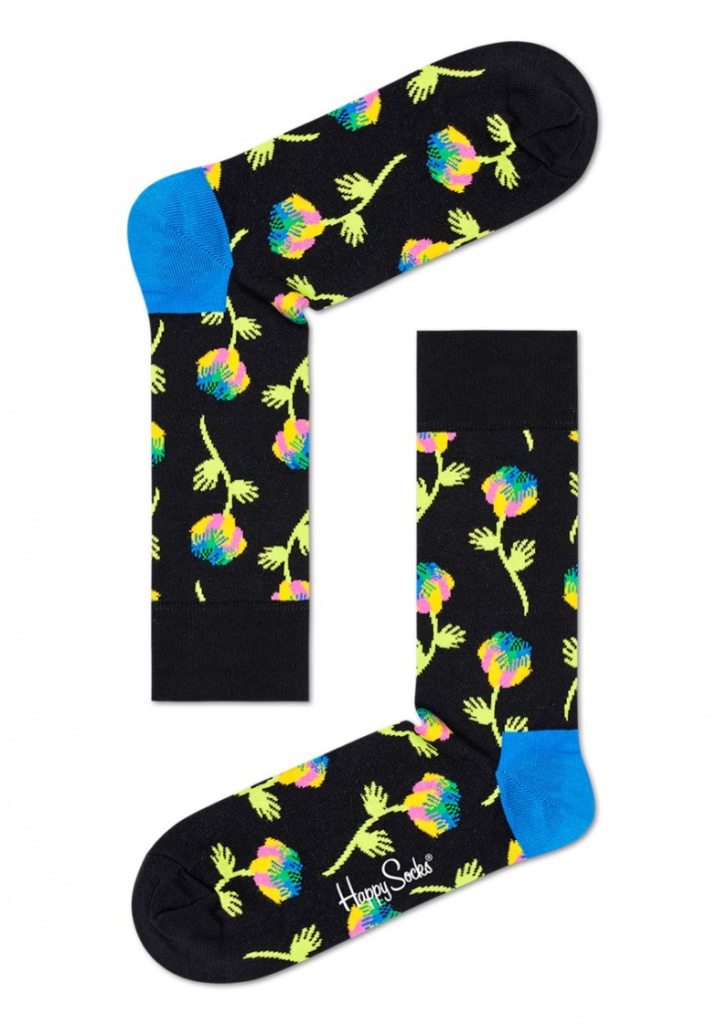 Happy Socks Hand Flower Socken Unisex Schwarz | Schweiz 28136NWFG