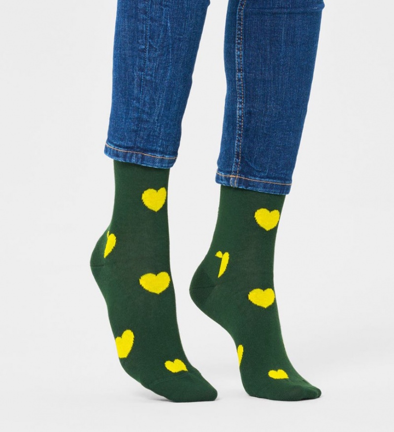 Happy Socks Heart Socken Unisex Dunkelgrün | Schweiz 65342WKVN