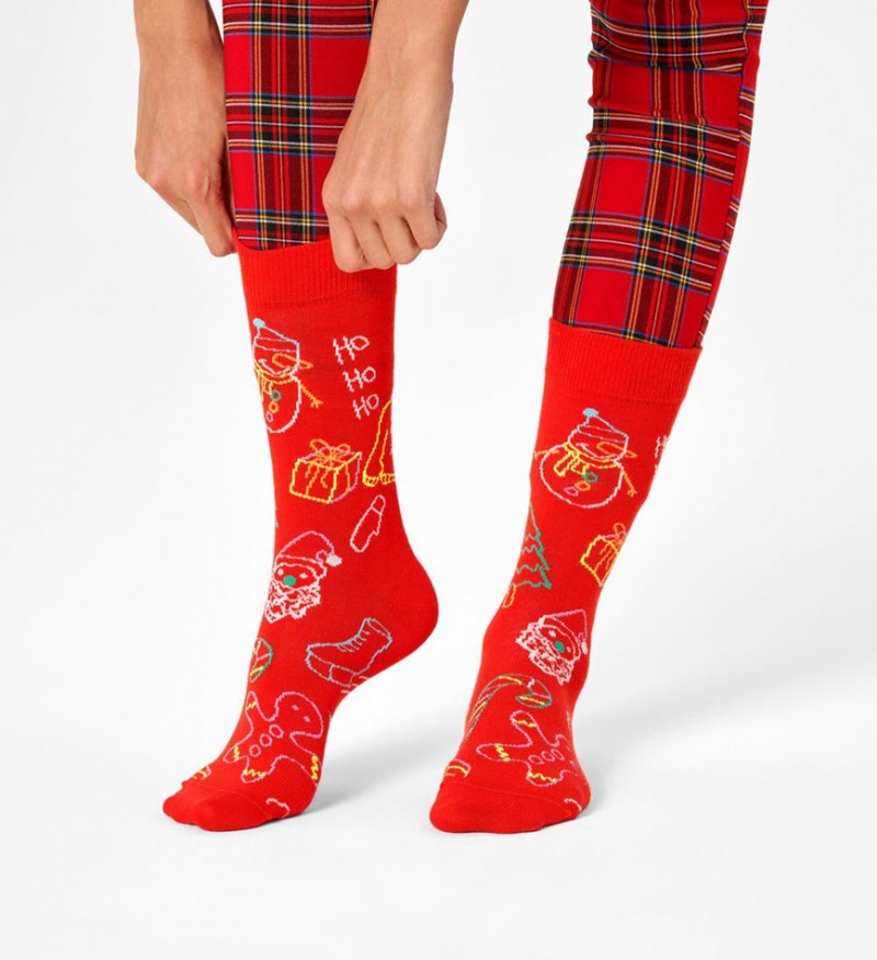 Happy Socks Ho Ho Ho Socken Unisex Rot | Schweiz 85219MEJW