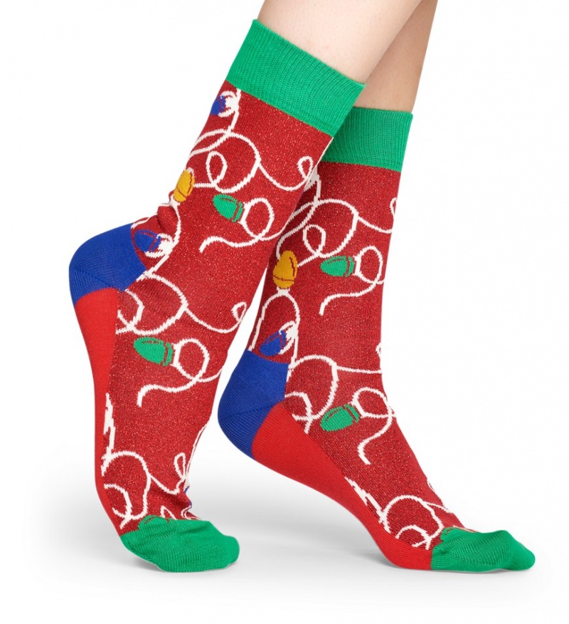 Happy Socks Holiday Lights Socken Unisex Dunkelrot | Schweiz 24538PBQO