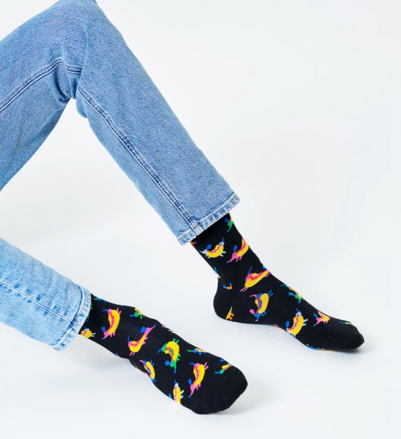 Happy Socks Hot Dog Dog Socken Unisex Schwarz | Schweiz 32675QTEM