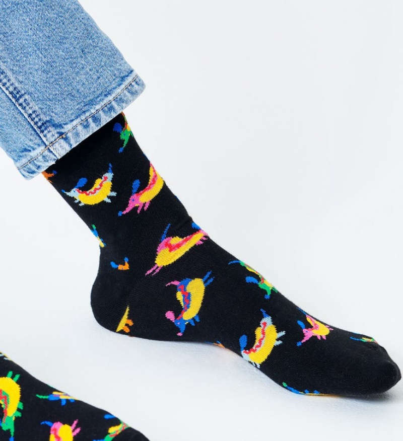 Happy Socks Hot Dog Dog Socken Unisex Schwarz | Schweiz 32675QTEM