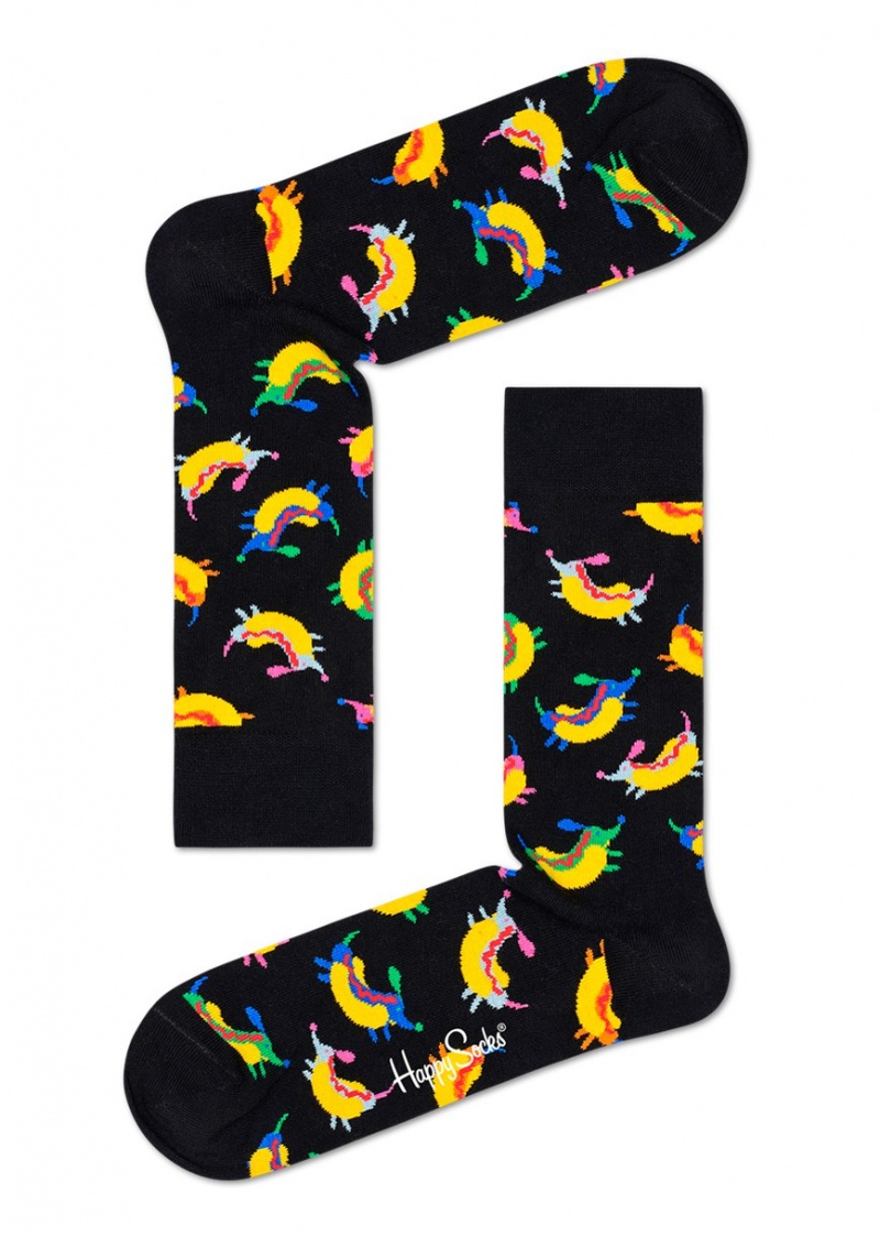 Happy Socks Hot Dog Dog Socken Unisex Schwarz | Schweiz 32675QTEM