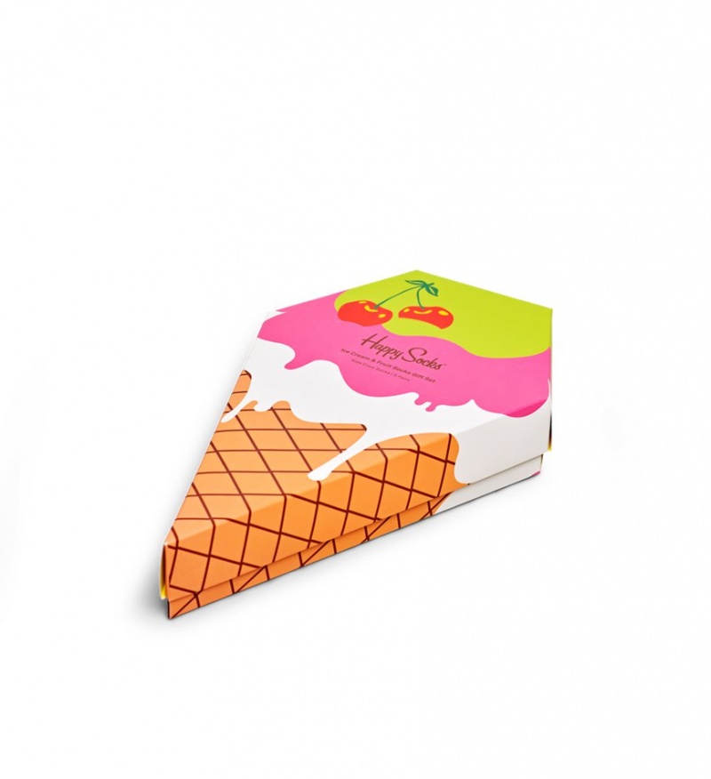 Happy Socks Ice Cream & Fruit Socks Gift Set Kinder Hellorange | Schweiz 56492XPGA