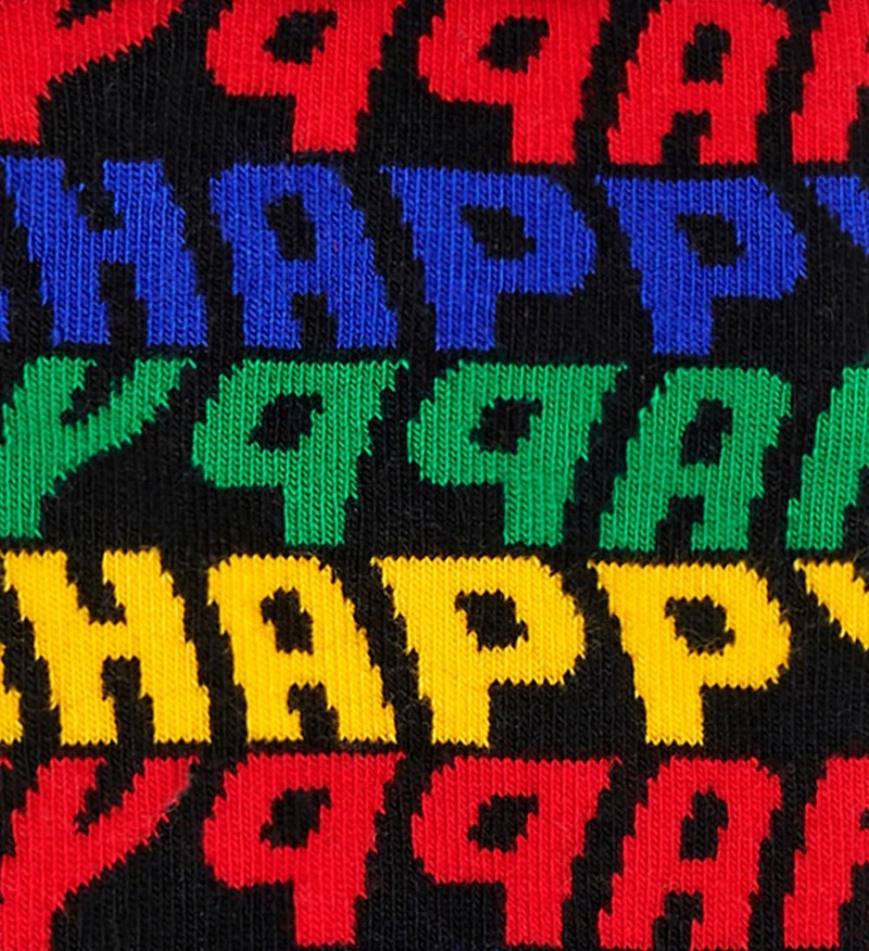 Happy Socks Jumbo Text Socken Unisex Schwarz | Schweiz 68947GSEB