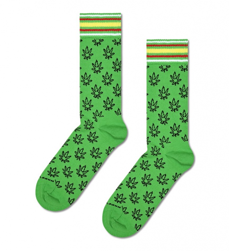 Happy Socks Leaf Sneaker Socken Unisex Grün | Schweiz 85467UMHI