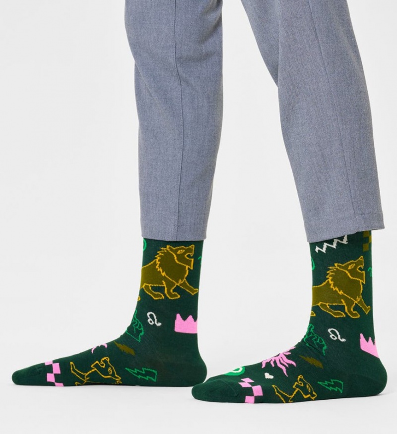 Happy Socks Leo Socken Unisex Dunkelgrün | Schweiz 62314KXHI