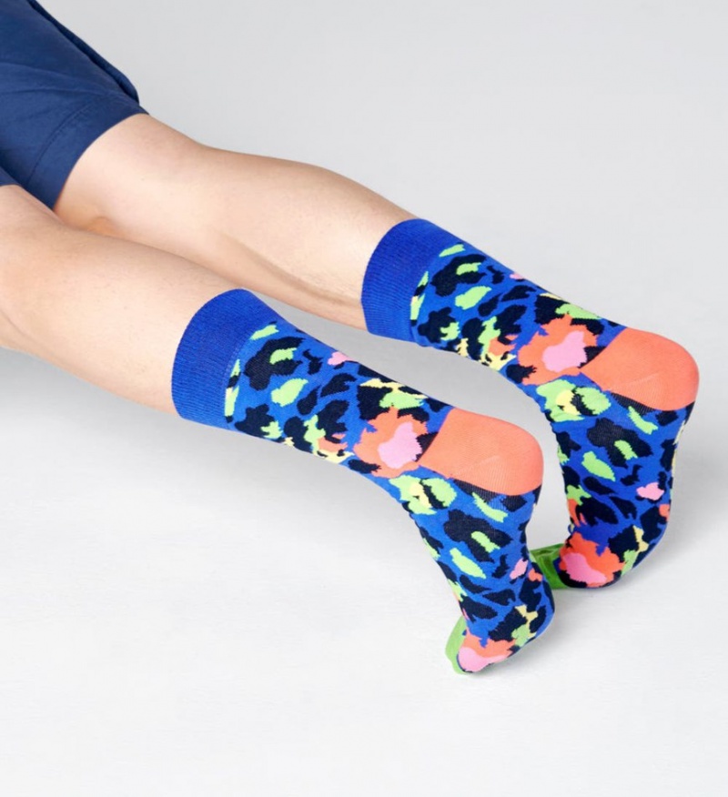 Happy Socks Leopard Socken Unisex Blau | Schweiz 63219SXEH