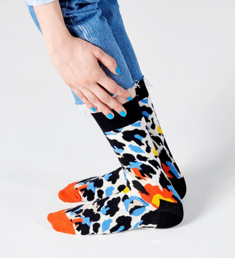 Happy Socks Leopard Socken Unisex Schwarz | Schweiz 32189INDG